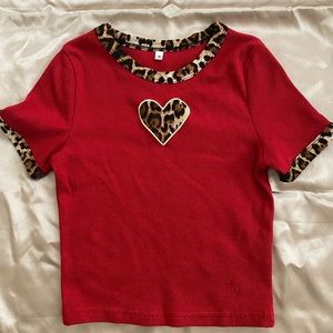 Red Cheetah Crop Top